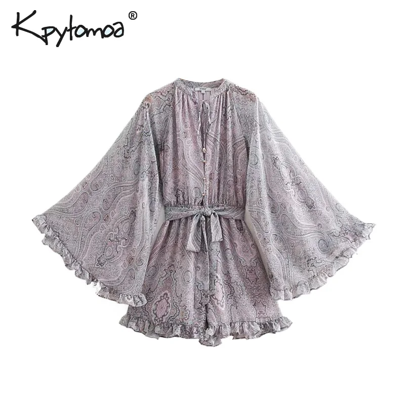 Vintage Chic Floral Print Bow Tie Sashes Playsuits Women 2019 Fashion Flare Sleeve Button Beach Jumpsuits Casual Body Femme
Vintage Chic Floral Print Bow Tie Sashes Playsuits Women 2019 Fashion Flare Sleeve Button Beach Jumpsuits Casual Body Femme