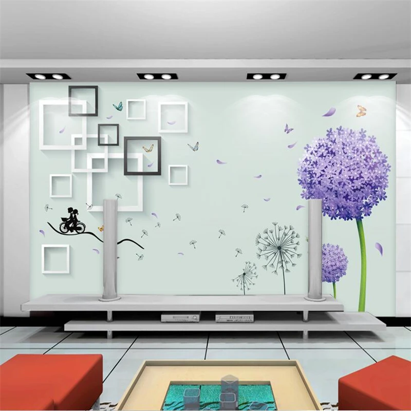 

wellyu papel de parede para quarto Custom wallpaper Modern Jane Dielianhua Dandelion 3D TV backdrop papier peint behang