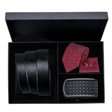 Роскошный дизайнерский черный кожаный ремень Hi Tie для мужчин