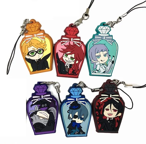 Black Butler Kuroshitsuji JOKER Figure Cosplay Rubber Phone Strap Charm KeyChain
