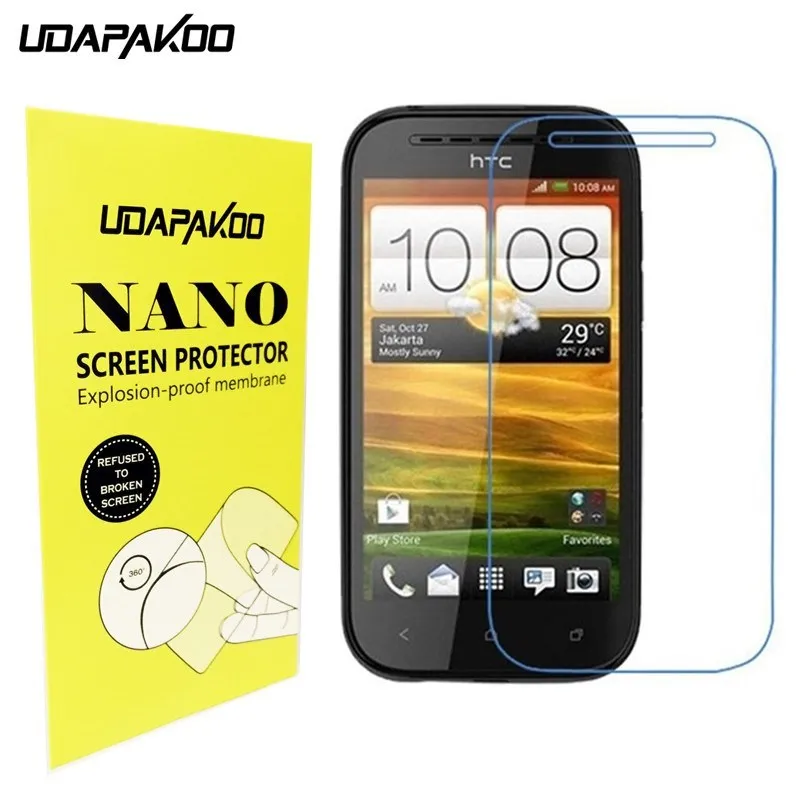 

Soft Glass film Nano Explosion-proof glass Screen Protector For HTC Desire SV T326E 210 D210 Windows Phone 8X C620E One Mini M4