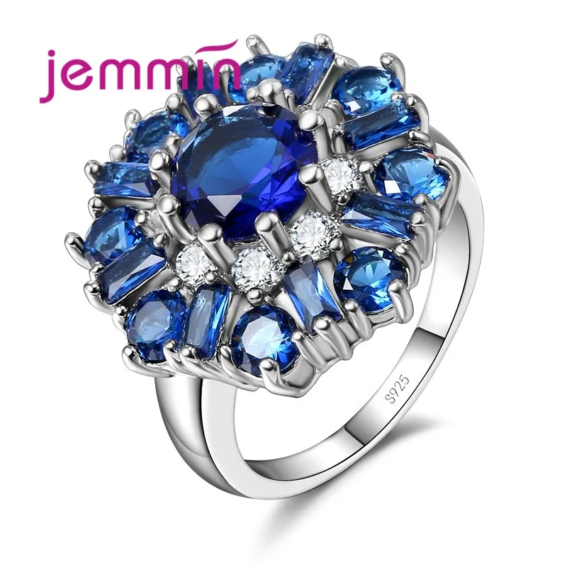 Luxury sapphire Flower Ring for Women Best Gift High Quality Crystal Female Anel 925 Sterling Silver Jewelry for Wedding 
Luxury sapphire Flower Ring for Women Best Gift High Quality Crystal Female Anel 925 Sterling Silver Jewelry for Wedding