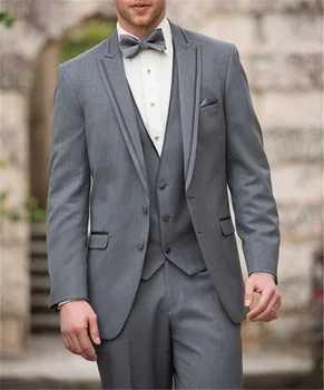 Mensuit new gray men handsome suit custom groom tuxedo casual party ball best suit (coat + vest + pants) 3 sets
Mensuit new gray men handsome suit custom groom tuxedo casual party ball best suit (coat + vest + pants) 3 sets