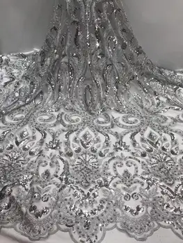 2019 African Net Lace Fabric, High Quality Elegant Grey Sequins Nigerian Wedding Lace Fabrics 5Yards Sequins French Tulle lace
2019 African Net Lace Fabric, High Quality Elegant Grey Sequins Nigerian Wedding Lace Fabrics 5Yards Sequins French Tulle lace
