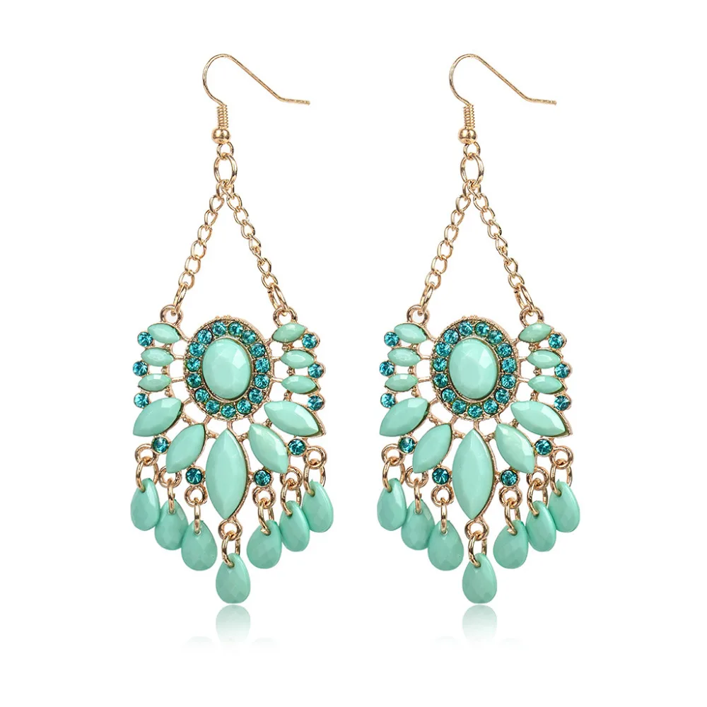 Women's National Wind Blue Acrylic Earrings Exaggerated Zircon Tassel Earrings 2016 New Jewelry Wholesale
Women's National Wind Blue Acrylic Earrings Exaggerated Zircon Tassel Earrings 2016 New Jewelry Wholesale