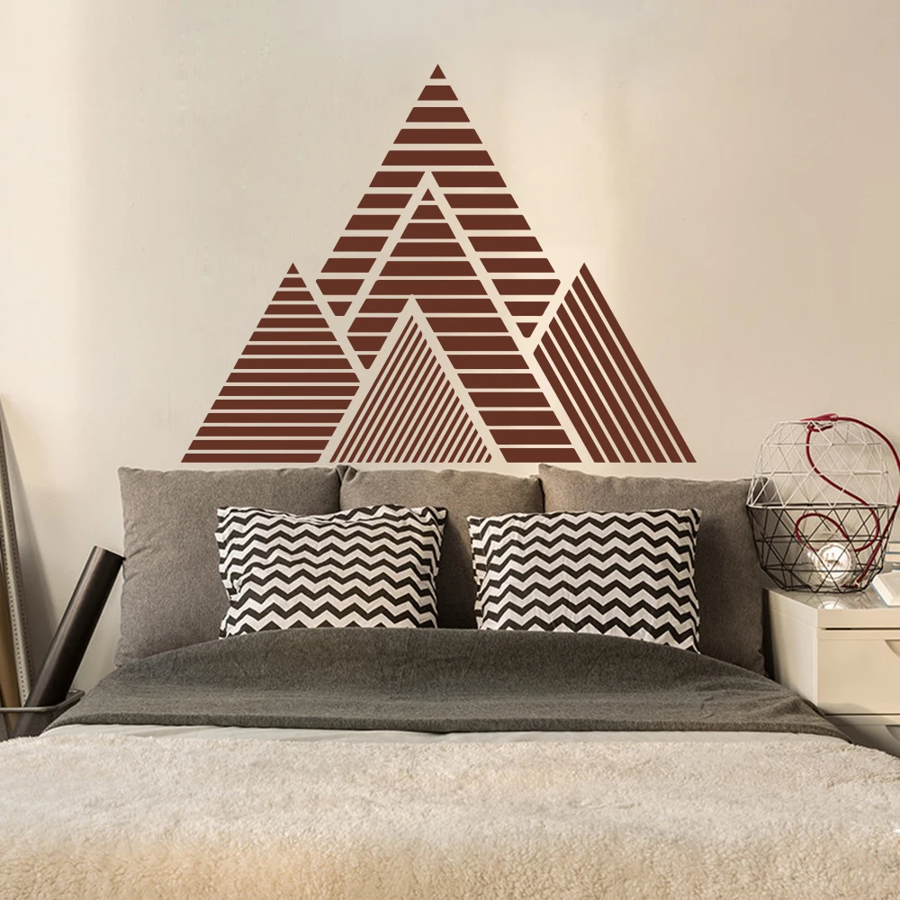 Huge Geometric Mountains Wall Sticker Bedroom Living Room Geometric Hills Mountains Travel Explore Wall Decal Kids Room Vinyl (3)
