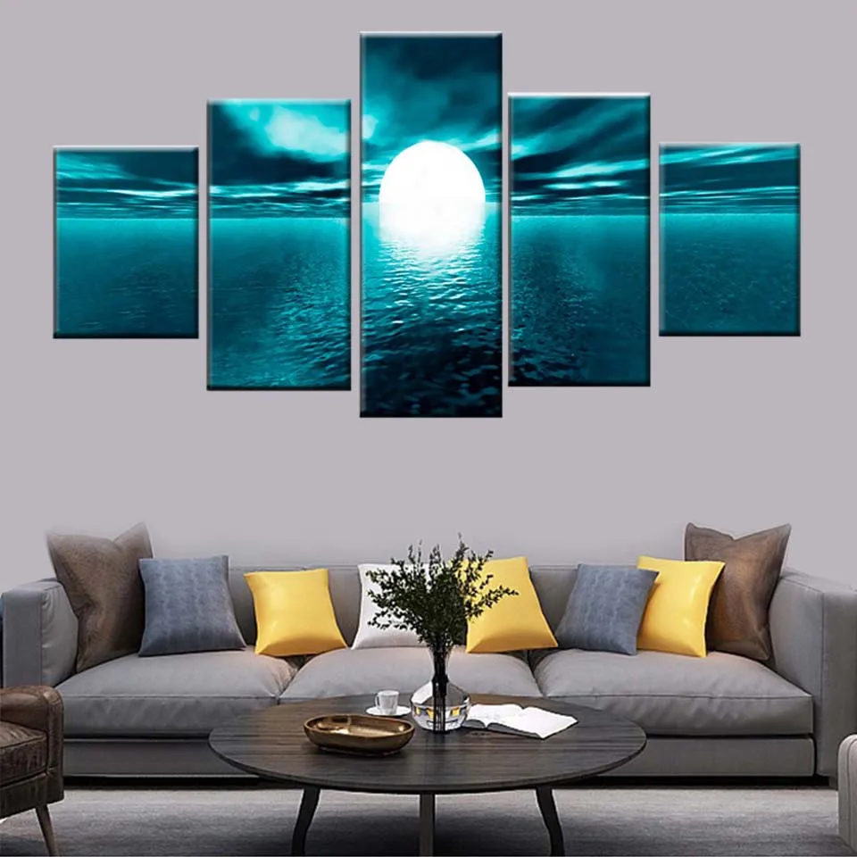 Nordic poster 5 panel canvas abstract sea picture modern wall art module picture living room home decoration moon landscape
Nordic poster 5 panel canvas abstract sea picture modern wall art module picture living room home decoration moon landscape