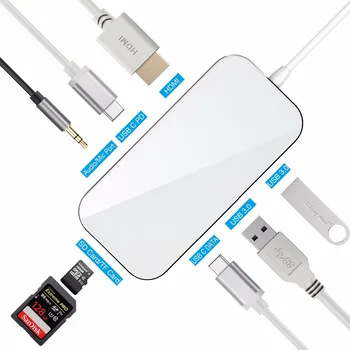 DZLST USB HUB USB C PD Charge HDMI USB 3.0 Card Reader 3.5mm Audio Adapter For Macbook Samsung S9/S8 Thunderbolt 3 Dock Station
DZLST USB HUB USB C PD Charge HDMI USB 3.0 Card Reader 3.5mm Audio Adapter For Macbook Samsung S9/S8 Thunderbolt 3 Dock Station