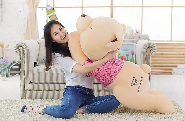 Stuffed toy Teddy bear with pink cloth lying teddy bear sleeping bear about 51 inch plush toy 130 cm throw pillow doll b0045
Stuffed toy Teddy bear with pink cloth lying teddy bear sleeping bear about 51 inch plush toy 130 cm throw pillow doll b0045