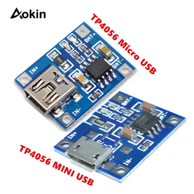 TP4056 5V TENSTAR ROBOT 1A Micro USB Mini USB 18650 Lithium Battery Charging Board Charger Module+Protection Dual Function
TP4056 5V TENSTAR ROBOT 1A Micro USB Mini USB 18650 Lithium Battery Charging Board Charger Module+Protection Dual Function