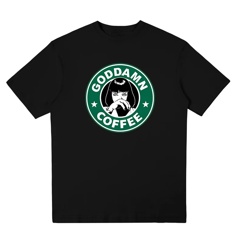 GODDAMN COFFEE Letter Print T-shirt Pulp Fiction Mia Wallace T Shirts for Men Cotton Teenage Short Sleeve Tee Shirt Hot Sale
GODDAMN COFFEE Letter Print T-shirt Pulp Fiction Mia Wallace T Shirts for Men Cotton Teenage Short Sleeve Tee Shirt Hot Sale
