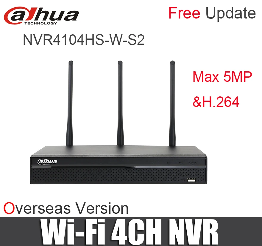 

Dahua wireless nvr up to 5mp resolution 4ch wifi NVR NVR4104HS-W-S2 wireless 4 Channel Smart Mini ONVIF Network Video Recorder