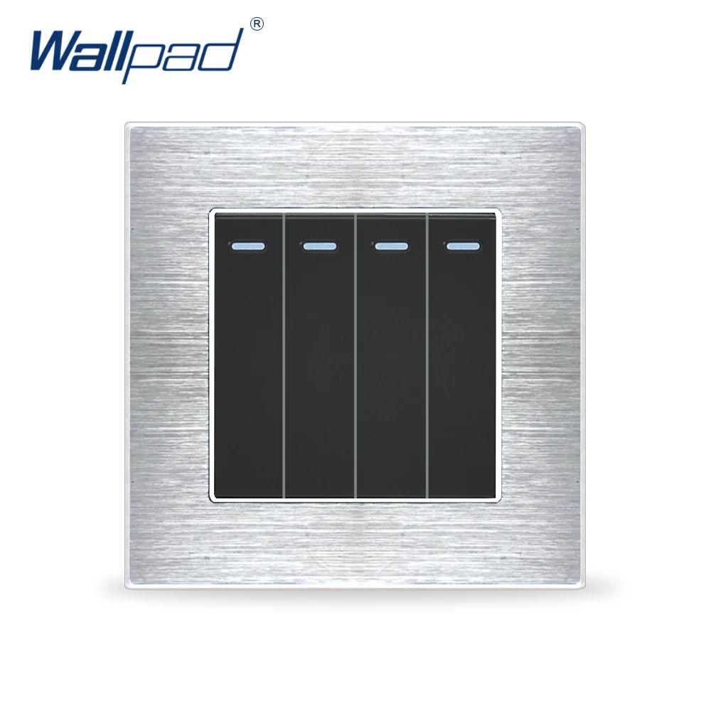 Hot Sale 4 Gang 2 Way Switches Wallpad Luxury Wall Light Switch Satin Metal Panel Rocker Switches Interrupteur
Hot Sale 4 Gang 2 Way Switches Wallpad Luxury Wall Light Switch Satin Metal Panel Rocker Switches Interrupteur