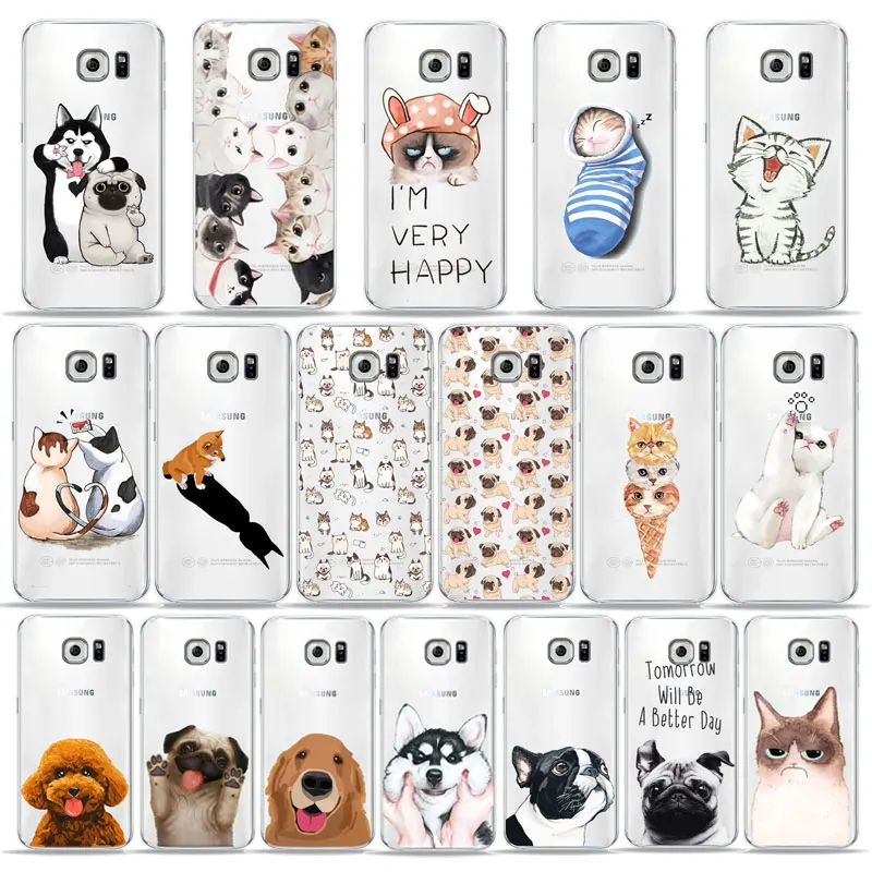 Funny cute cat dog Animal Phone Case For samsung S7 edge/s6/s9/s8/s8 Plus Soft TPU Transparent Cute Pattern Cover for A5 A6 2018
Funny cute cat dog Animal Phone Case For samsung S7 edge/s6/s9/s8/s8 Plus Soft TPU Transparent Cute Pattern Cover for A5 A6 2018