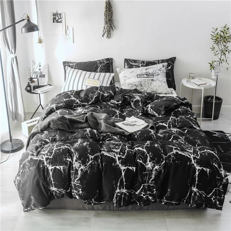 Bonenjoy Black and White Bedding Set 100%Cotton Bedding Queen Size Quartz Printed Quilt Cover King Marble Cotton Double Bed Sets
Bonenjoy Black and White Bedding Set 100%Cotton Bedding Queen Size Quartz Printed Quilt Cover King Marble Cotton Double Bed Sets