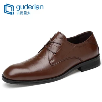 

GUDERIAN Luxury Business Oxford Genuine Leather Shoes Men Breathable Formal Men Dress Shoes Wedding Heren Nette Schoenen