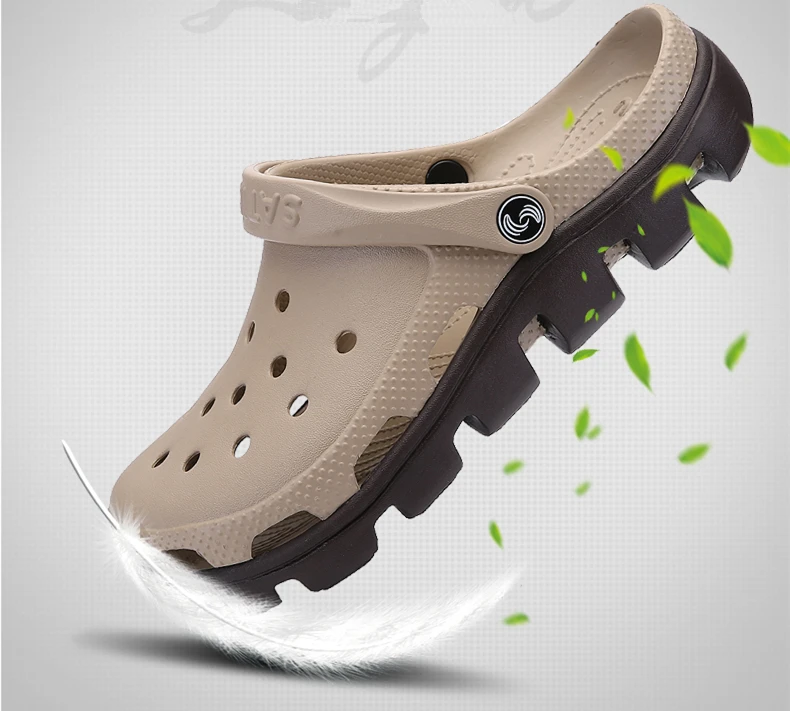 Brand Big Size 39-47 Croc Men Water Casual Aqua Clogs Hot Male Band Sandals Summer Slides Black Beach Swimming Shoes (2)