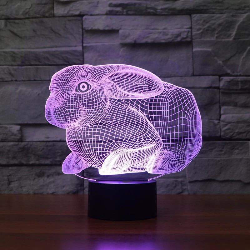 3D Hare Animal Visual Table Lamp Cute Rabbit Illusion LED Night Light 7 Colors Changing Bedroom Baby Sleep Lighting Decor Gifts
3D Hare Animal Visual Table Lamp Cute Rabbit Illusion LED Night Light 7 Colors Changing Bedroom Baby Sleep Lighting Decor Gifts