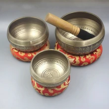 Profissional ode de som budista tigela nepal artesanal bronze cantando tigela yoga spa terapia som para a tigela bronze carrilhão decoração(China)