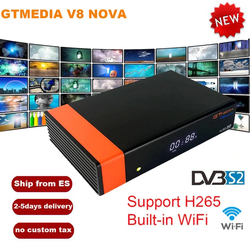 GTMedia V8 Nova DVB-S2 Freesat Satellite TV Receiver H.265 built-in WIFI+1Year Europe Spain CCcam TV Box New version of V8 Super
GTMedia V8 Nova DVB-S2 Freesat Satellite TV Receiver H.265 built-in WIFI+1Year Europe Spain CCcam TV Box New version of V8 Super
