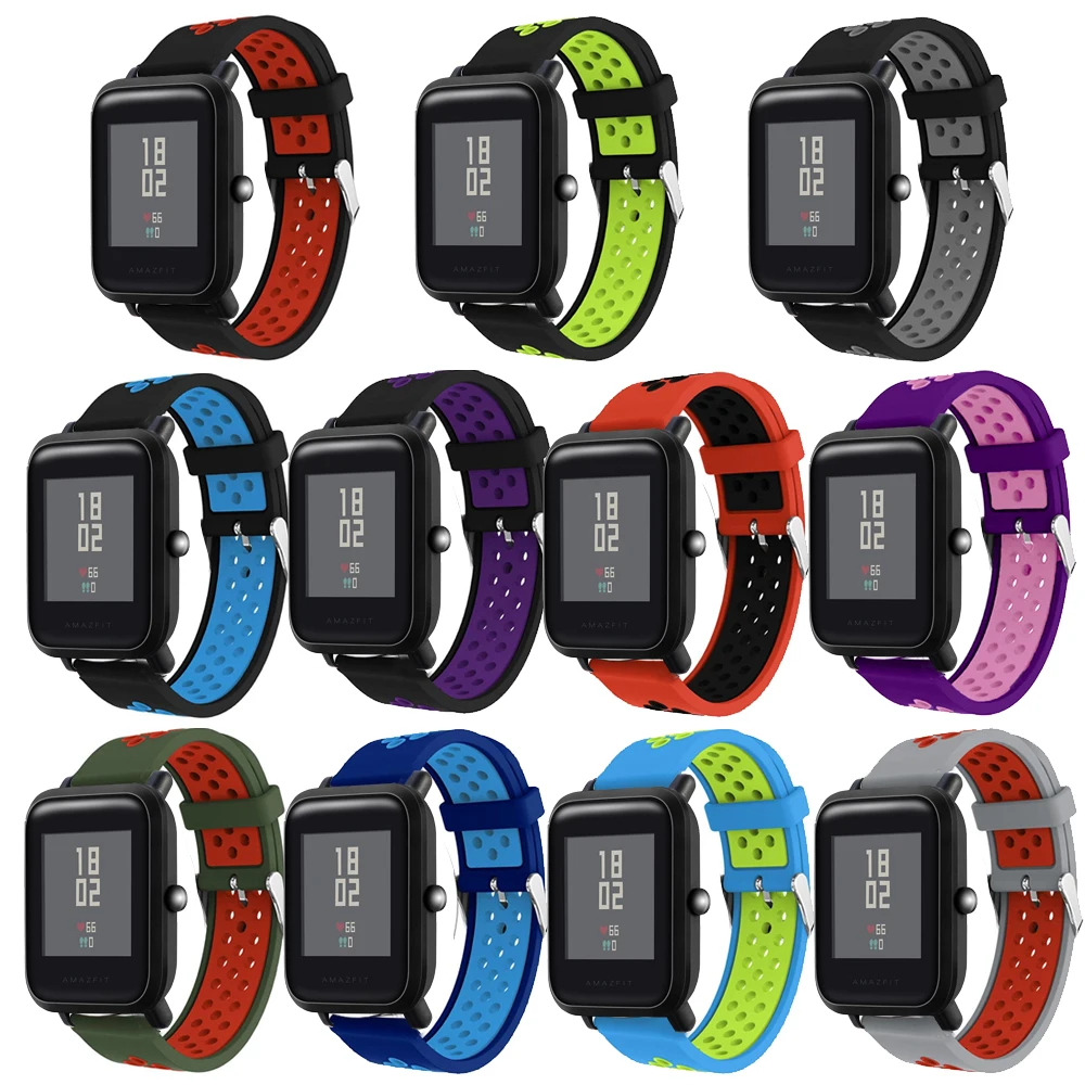 Ремешок силиконовый для Xiaomi Huami Amazfit Bip BIT PACE Lite Youth спортивный сменный Браслет с