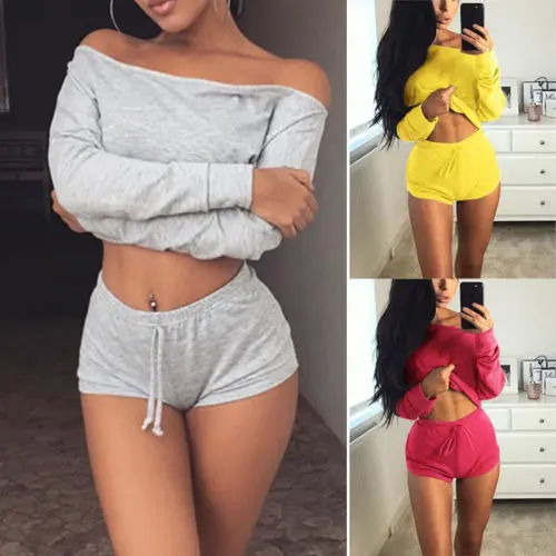 New Women's Suit Holiday Rompers Summer Long Sleeve Off Shoulder Set Shorts Pure Color Beach Casual Shorts
New Women's Suit Holiday Rompers Summer Long Sleeve Off Shoulder Set Shorts Pure Color Beach Casual Shorts