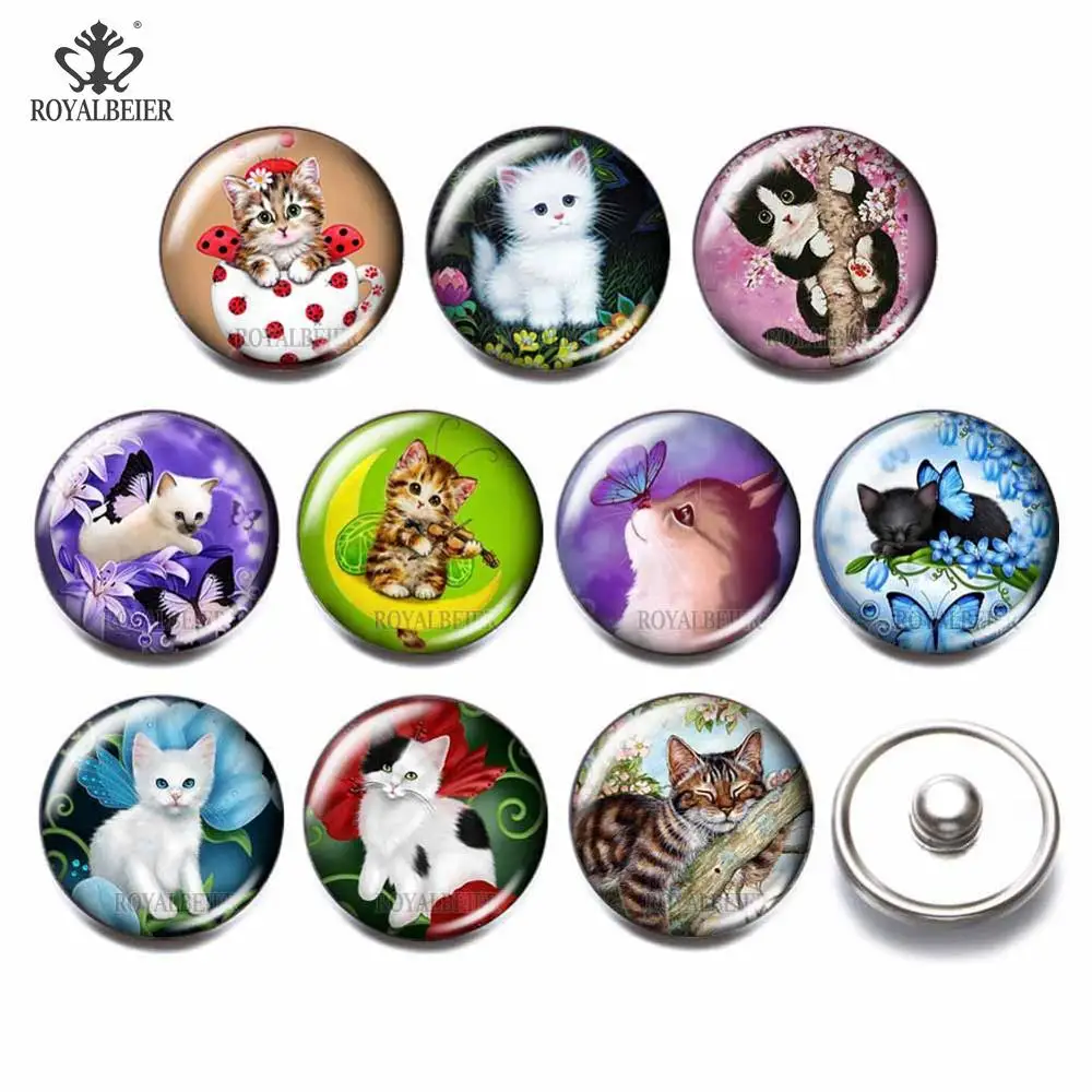 Royalbeier 10pcs DIY Snap Button Bracelet Jewelry Women Accessories Glass and Cat Pictures&Snap Buttons 18mm Snap Button Charm
Royalbeier 10pcs DIY Snap Button Bracelet Jewelry Women Accessories Glass and Cat Pictures&Snap Buttons 18mm Snap Button Charm
