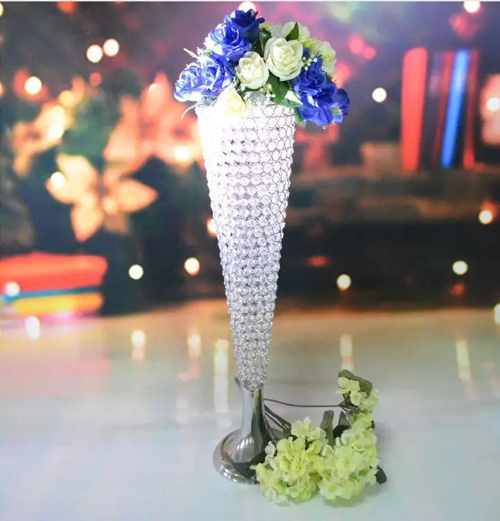 Image Free shipping Height 80cm*Diameter 18cm wedding Acrylic Crystal vase  wedding Road lead 8 pcs lot