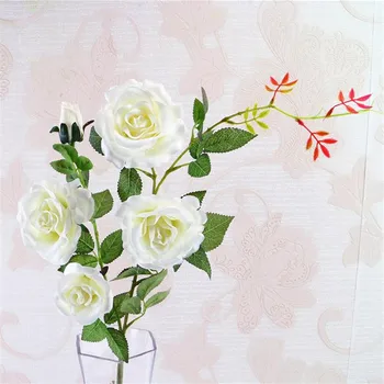 Fake Rose (5 heads/piece) Simulation Roses with Green Leaf for Wedding Home Showcase Decorative Artificial Flowers
Fake Rose (5 heads/piece) Simulation Roses with Green Leaf for Wedding Home Showcase Decorative Artificial Flowers