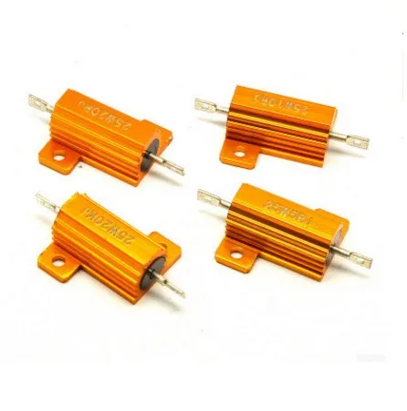 RX24 25 Вт Мощность металлический корпус алюминиевый Золотой резистор 1R 2R 3R 4R 5R 6R 8R 10R