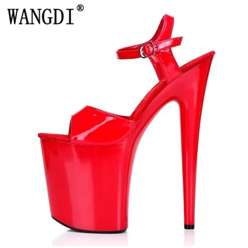 

Women Shoes 2018 High Heel 20cm Thick Soles Peep Toe Model Catwalk Nightclub Sexy Waterproof Sandals Steel Pipe Dance Shoes