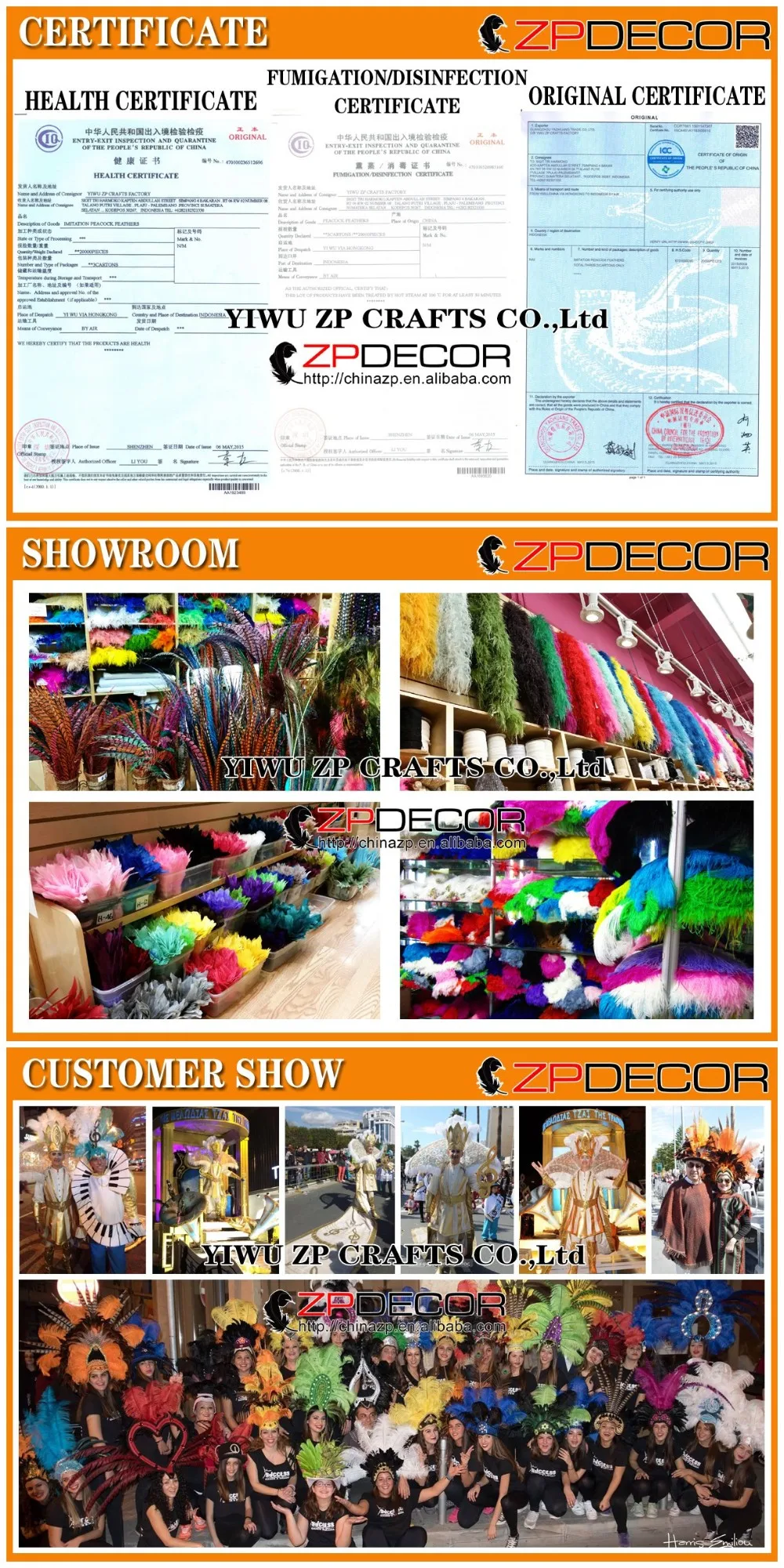 certificate and showing room