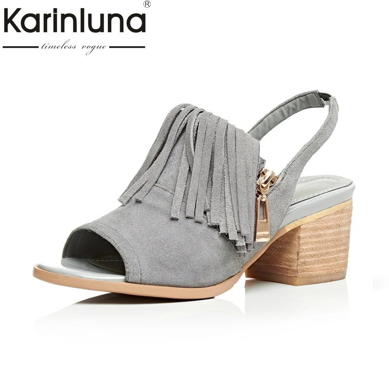 KARINLUNA Cow Suede 2018 Big Size 33-40 Black Women Shoes Fringe Chunky Heels Leisure Dating Sandals Plaid Peep Toe
KARINLUNA Cow Suede 2018 Big Size 33-40 Black Women Shoes Fringe Chunky Heels Leisure Dating Sandals Plaid Peep Toe
