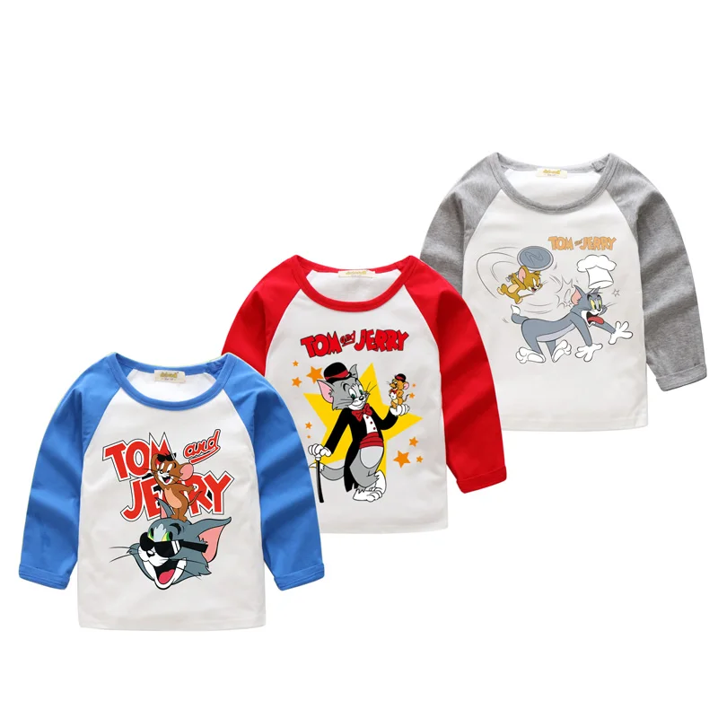 2018 New Kids Cartoon Tom And Jerry Long Sleeve Patchwork T-shirt For Boy Girls Clothes Children Cotton Tee Tops Clothes CX015
2018 New Kids Cartoon Tom And Jerry Long Sleeve Patchwork T-shirt For Boy Girls Clothes Children Cotton Tee Tops Clothes CX015