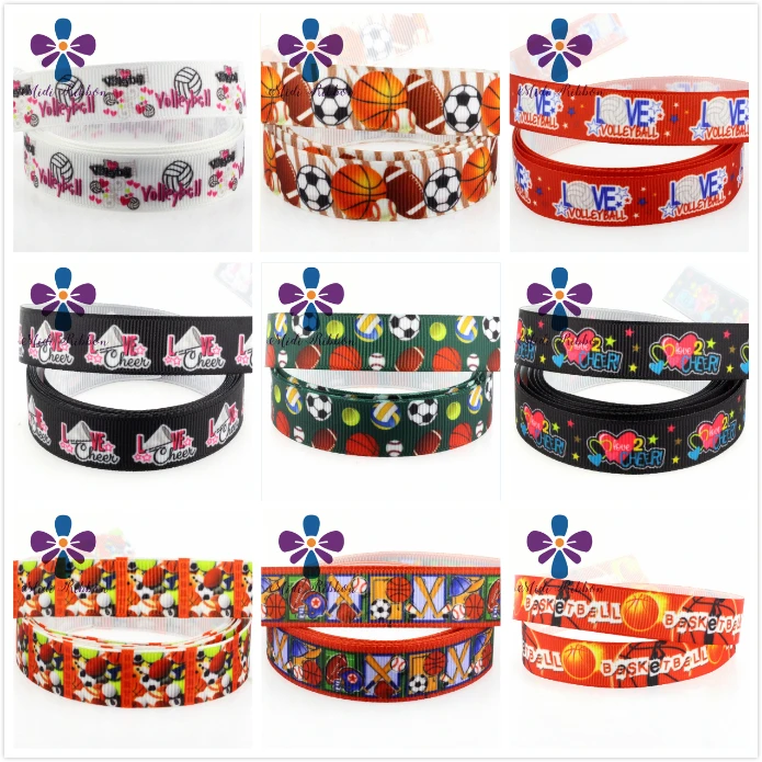 16mm-75mm Football&Volleyball&Basketball Printed Grosgrain/Foe Ribbon "Love&Cheer" Patterns DIY Christmas Decor 50yards/roll
16mm-75mm Football&Volleyball&Basketball Printed Grosgrain/Foe Ribbon "Love&Cheer" Patterns DIY Christmas Decor 50yards/roll