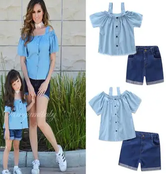 Hot sales Mother Daughter Clothes Set Kids Clothes GirSummer Women Girls Jeans shorts Suit Cover Shirt 2 Unids free shipping
Hot sales Mother Daughter Clothes Set Kids Clothes GirSummer Women Girls Jeans shorts Suit Cover Shirt 2 Unids free shipping
