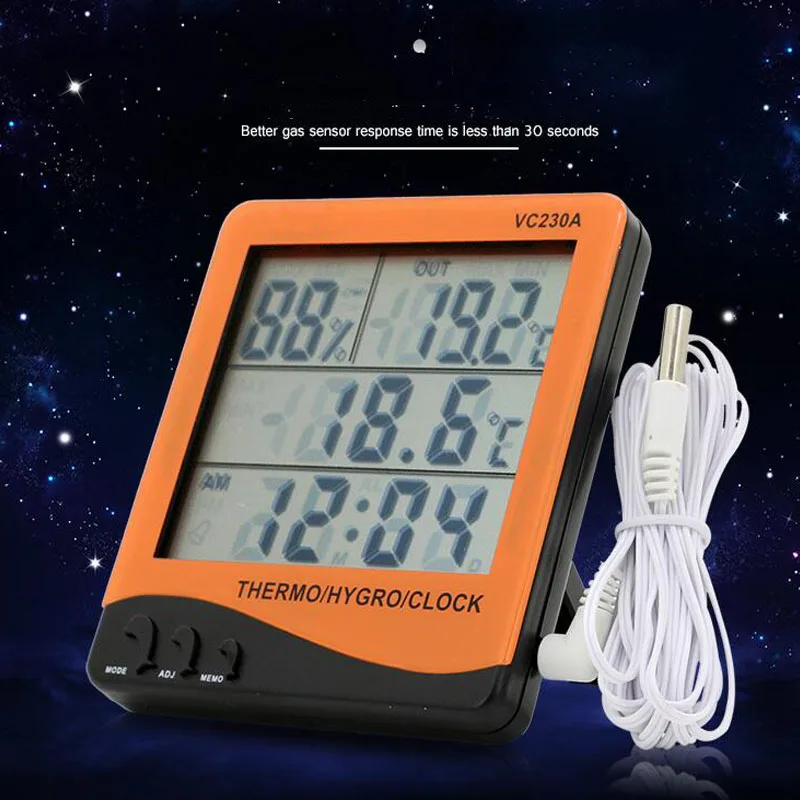Indoor And Outdoor Dual Probe Thermometer And Hygrometer Digital Temperature Sensor Thermometer Hygrometer Alarm Clock
Indoor And Outdoor Dual Probe Thermometer And Hygrometer Digital Temperature Sensor Thermometer Hygrometer Alarm Clock