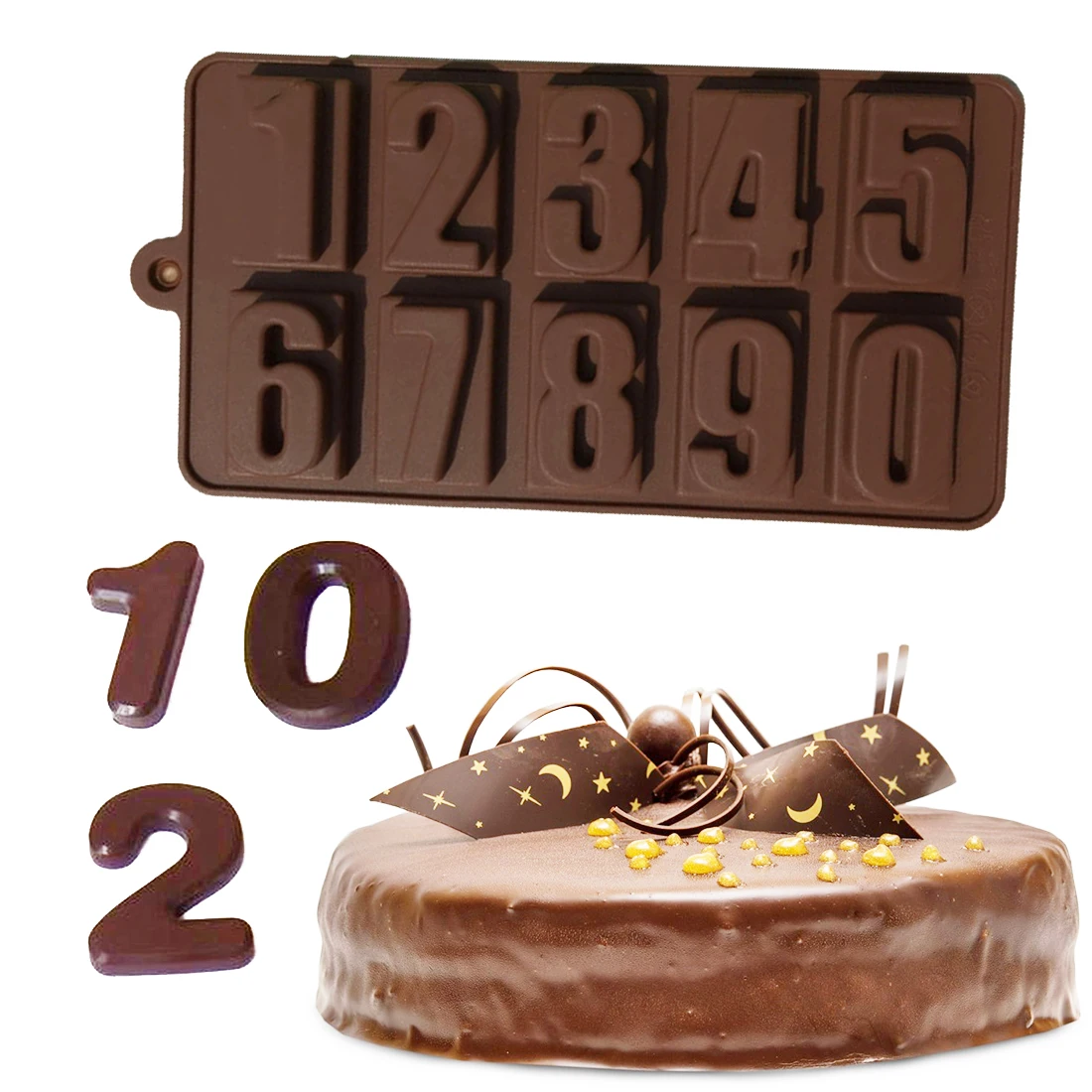 3D Kitchen Accessories 10 Holes Number Shape Soap Chocolate Mold Silicone Stencils Cookings for Baking
3D Kitchen Accessories 10 Holes Number Shape Soap Chocolate Mold Silicone Stencils Cookings for Baking