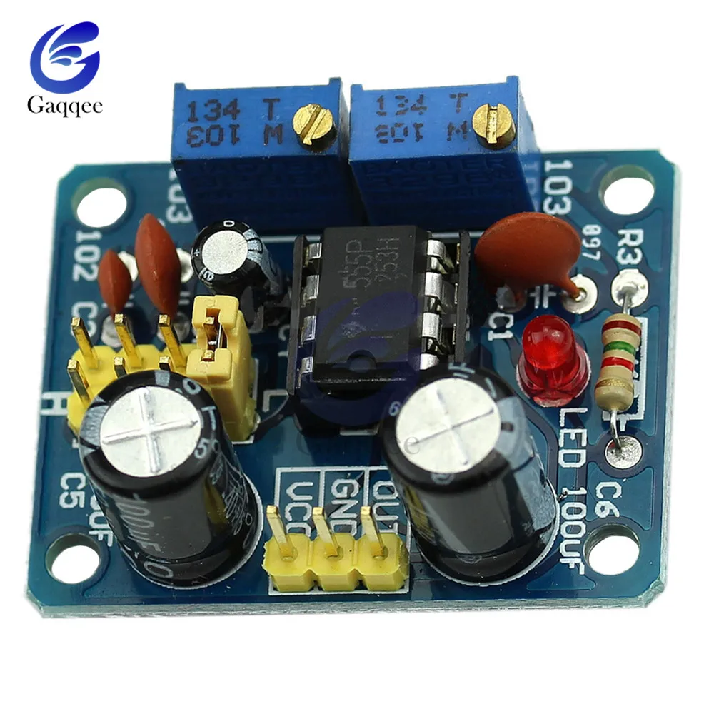 NE555 Pulse Frequency Duty Cycle Square Wave Rectangular Wave Signal Generator Adjustable 555 Board NE555P Module
NE555 Pulse Frequency Duty Cycle Square Wave Rectangular Wave Signal Generator Adjustable 555 Board NE555P Module