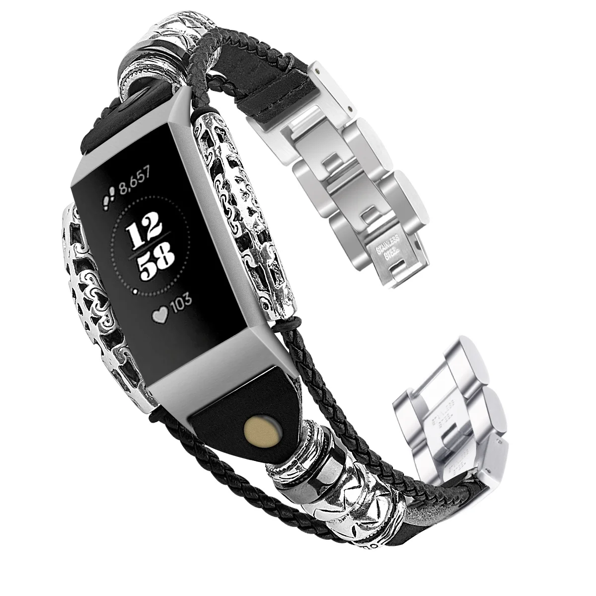 Band for Fitbit Charge 3 Strap Replacement Band Stainless Steel And Leather Strap For Fitbit Charge 3 Correa Fitbit Watch 62011
Band for Fitbit Charge 3 Strap Replacement Band Stainless Steel And Leather Strap For Fitbit Charge 3 Correa Fitbit Watch 62011