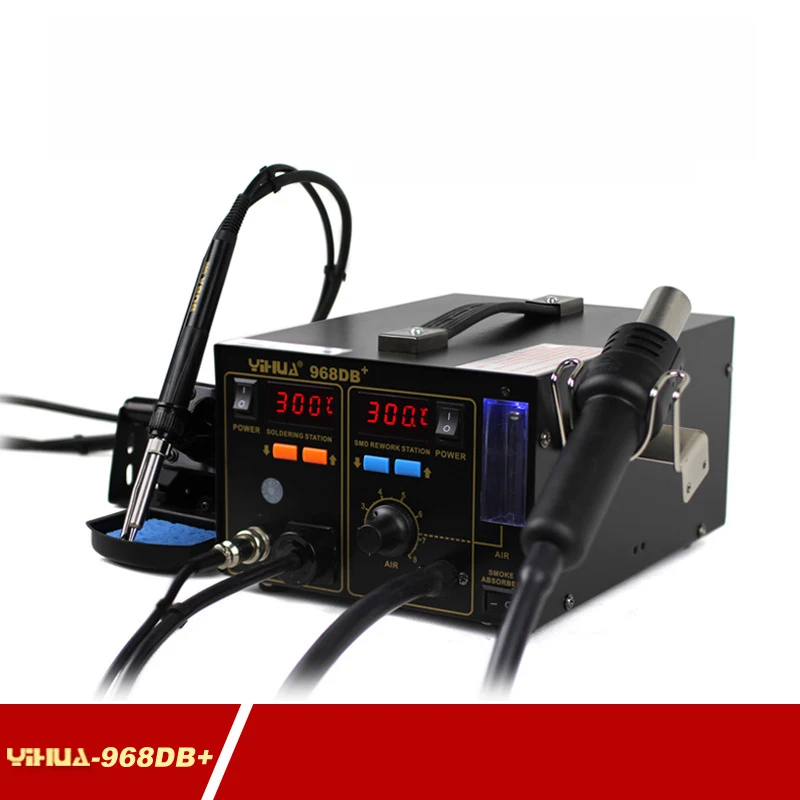 720W YIHUA 968DB+ SMD Rework Station, Hot air gun and solder iron 2 in 1 soldering station
720W YIHUA 968DB+ SMD Rework Station, Hot air gun and solder iron 2 in 1 soldering station