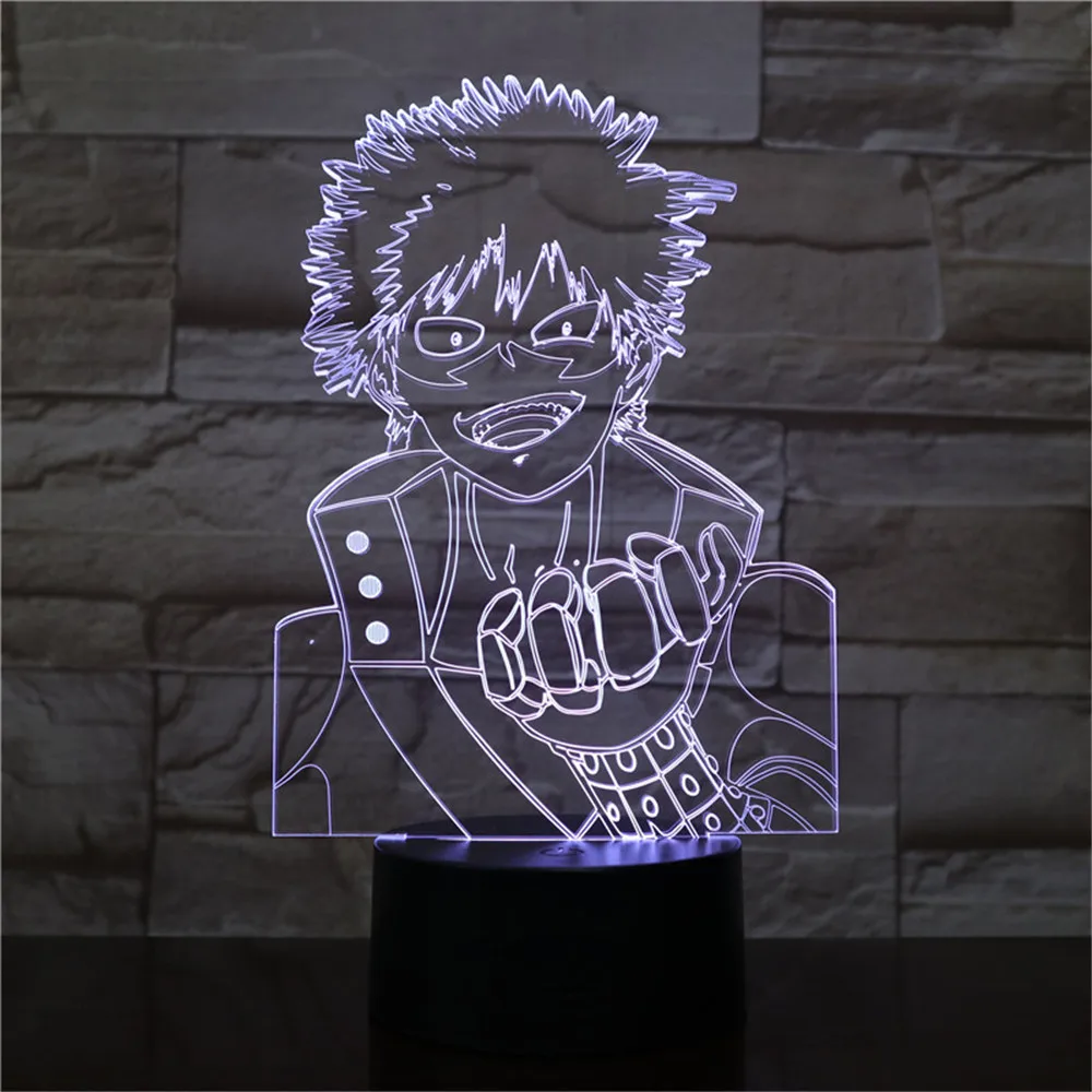 Аниме Светодиодные ночные светильники Lamparas My Hero моя геройская Академия 3D фигурка