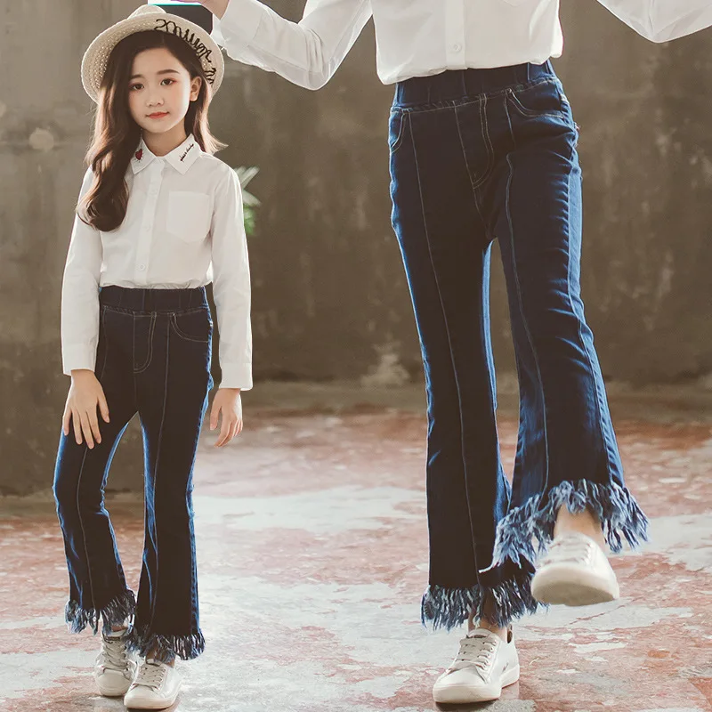 Kids Jeans Girls Denim Flares Spring Autumn Flare Jeans Denim trousers for girl Raw edge Casual pants enfant fille Age for 3-13y
Kids Jeans Girls Denim Flares Spring Autumn Flare Jeans Denim trousers for girl Raw edge Casual pants enfant fille Age for 3-13y