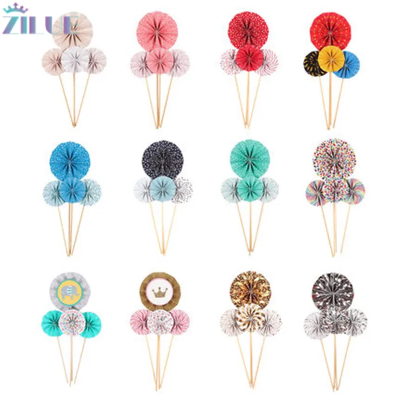 Zilue 4Pcs/Set Paper Fans Cake Flags Multiple Colors Can Selecte For Kids Birthday Wedding DIY Decor Birthday Cake Fans Flags
Zilue 4Pcs/Set Paper Fans Cake Flags Multiple Colors Can Selecte For Kids Birthday Wedding DIY Decor Birthday Cake Fans Flags