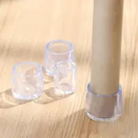 8Pcs Furniture Table Chair Leg Floor Feet Cap Cover Protector Transparent 5 sizes image