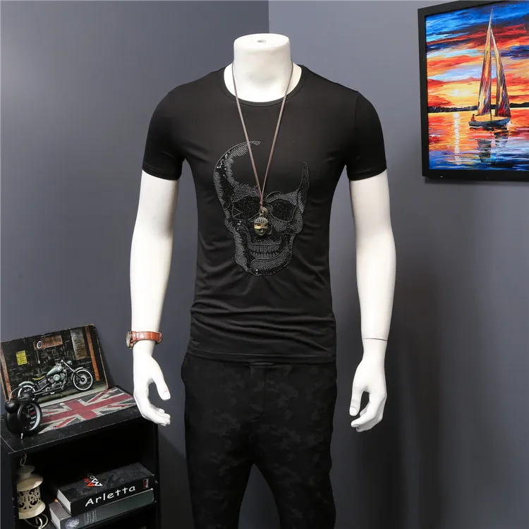 High Quality 2017 New Arrival CosMaMa brand clothing summer solid o-neck skull cotton short sleeve fashion cool t-shirt for men
High Quality 2017 New Arrival CosMaMa brand clothing summer solid o-neck skull cotton short sleeve fashion cool t-shirt for men