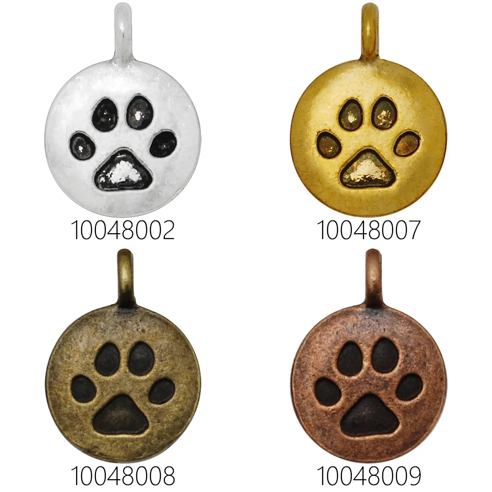 4 цвета для Chose Paw Symbol круглые металлические подвески мини-подвеска из