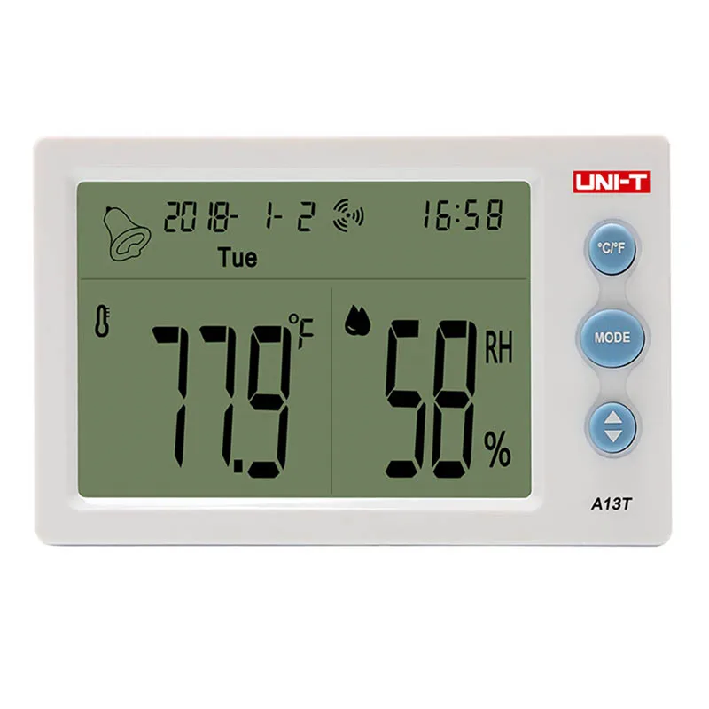 UNI-T A13T Digital Temperature Thermometer Indoor Outdoor Instrument Room Alarm Clock Weather Station Thermometer Hygrometer
UNI-T A13T Digital Temperature Thermometer Indoor Outdoor Instrument Room Alarm Clock Weather Station Thermometer Hygrometer