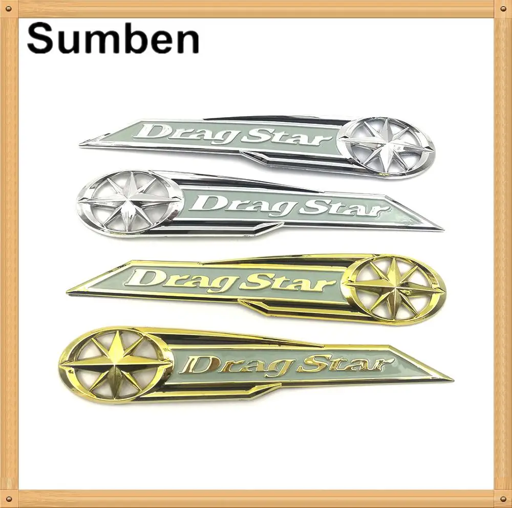 Motorcycle 3D Gas Tank//Faring side Emblem Badge Decal Stiker For Yamaha Dragstar XVS XV Custom Midnight Gold