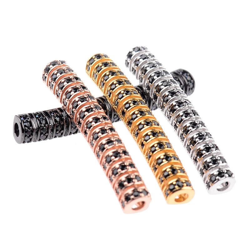 NEW micro pave CZ black zircon tube charms Thread necklace jewelry accessories for diy bracelet bangle jewelry beads
NEW micro pave CZ black zircon tube charms Thread necklace jewelry accessories for diy bracelet bangle jewelry beads